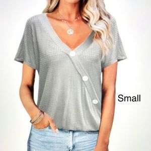 Women’s Short Sleeved Button Detail Top
